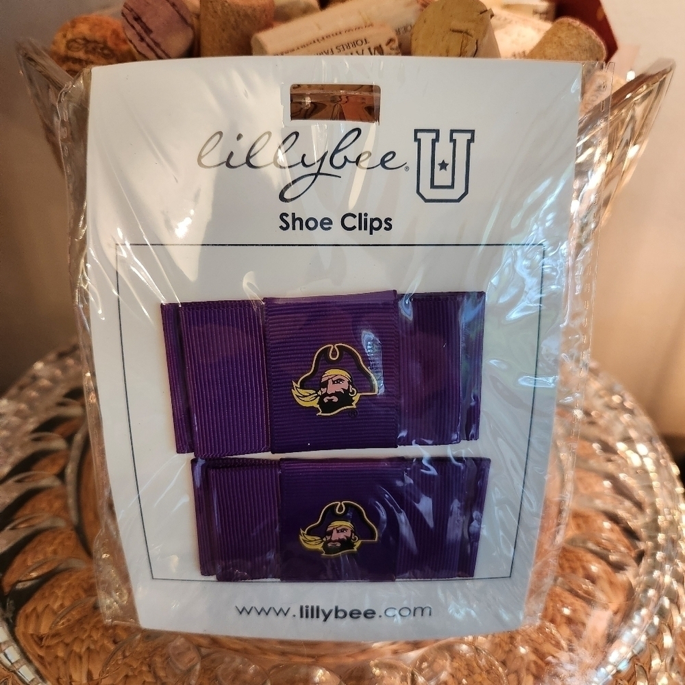 ECU Pirates Lillybee U Shoe Clips East Carolina University Cheer🎁 STOCKING‎